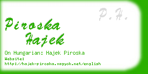 piroska hajek business card